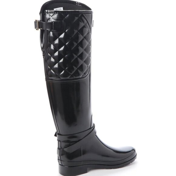 Hunter Boots - Refined Quilted Riding Rubber Rain Boots - Picture 4 of 5